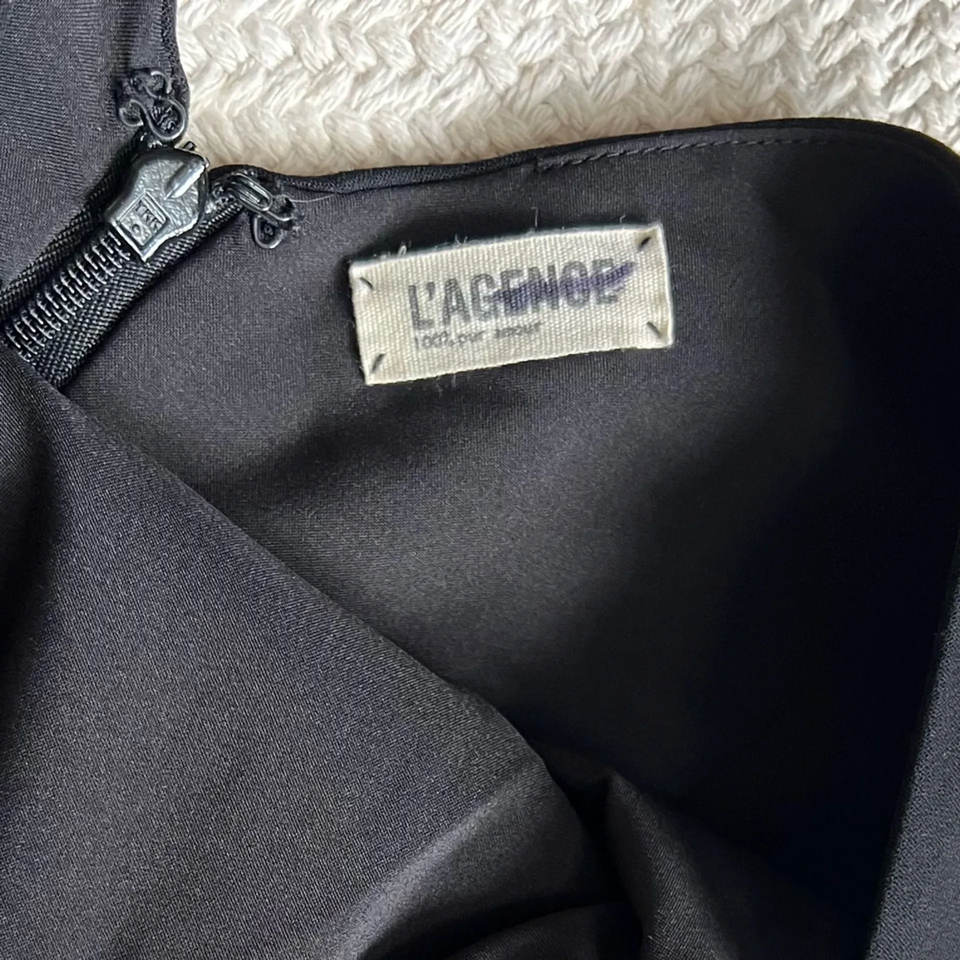 L'AGENCE Bateau Neckline Black Sheath Dress - Image 6