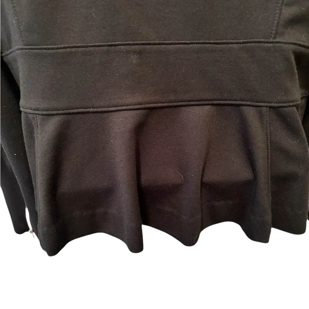 GYPSY Black Moto Jacket Sz M Off Center Zipper Pockets Peplum Back - Image 4