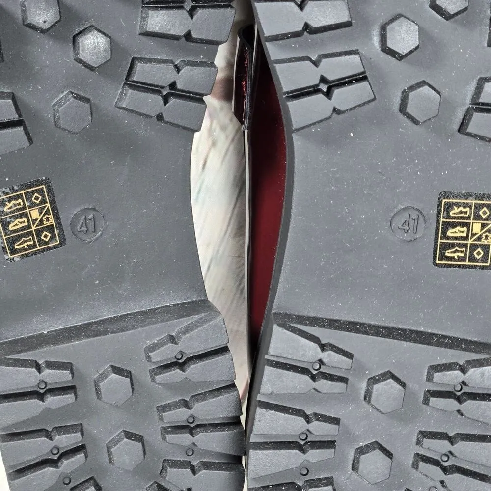 C.‎ Paravano Women Chunky Loafers Platform Loafers Lug Sole Dark Red 41 NIB Size 10 - Image 9