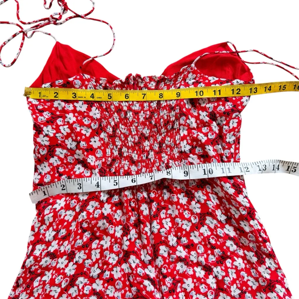 Reformation red floral midi dress EUC - Image 10