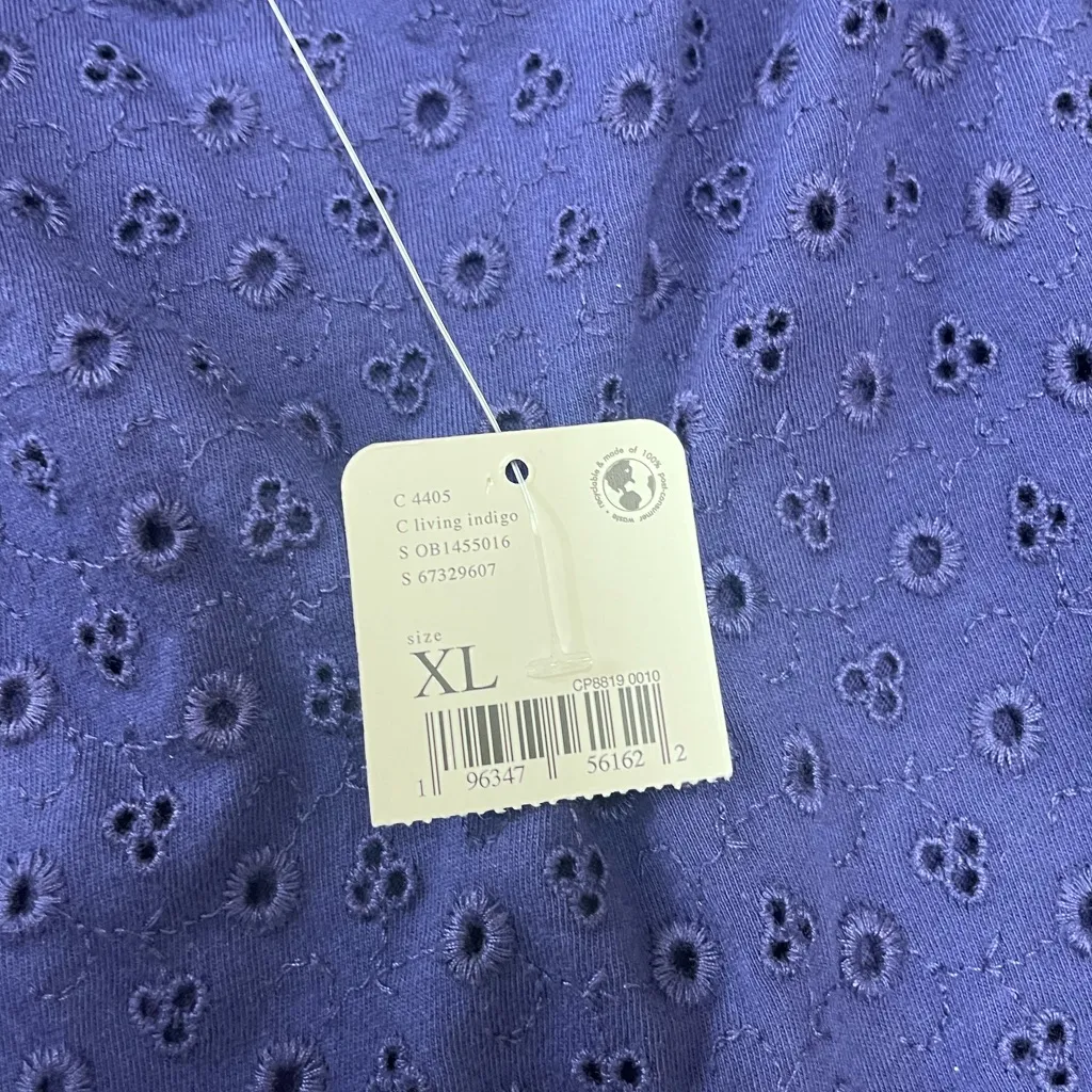 Free People apricot rose‎ puff sleeve eyelet cotton lined dress size xl NWT - Image 3