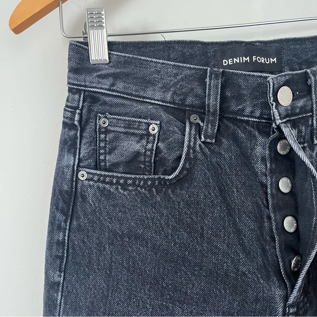 Aritzia Denim Forum Dillon High Rise Slim Black Jeans 28L Size 25 - Image 5