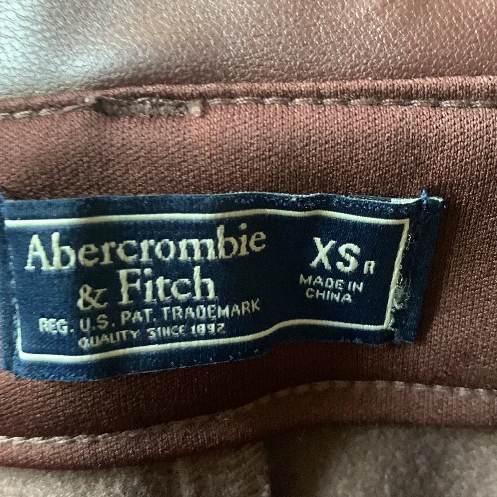Abercrombie & Fitch Faux Leather Paper Bag Chocolate Brown Pants - Image 7