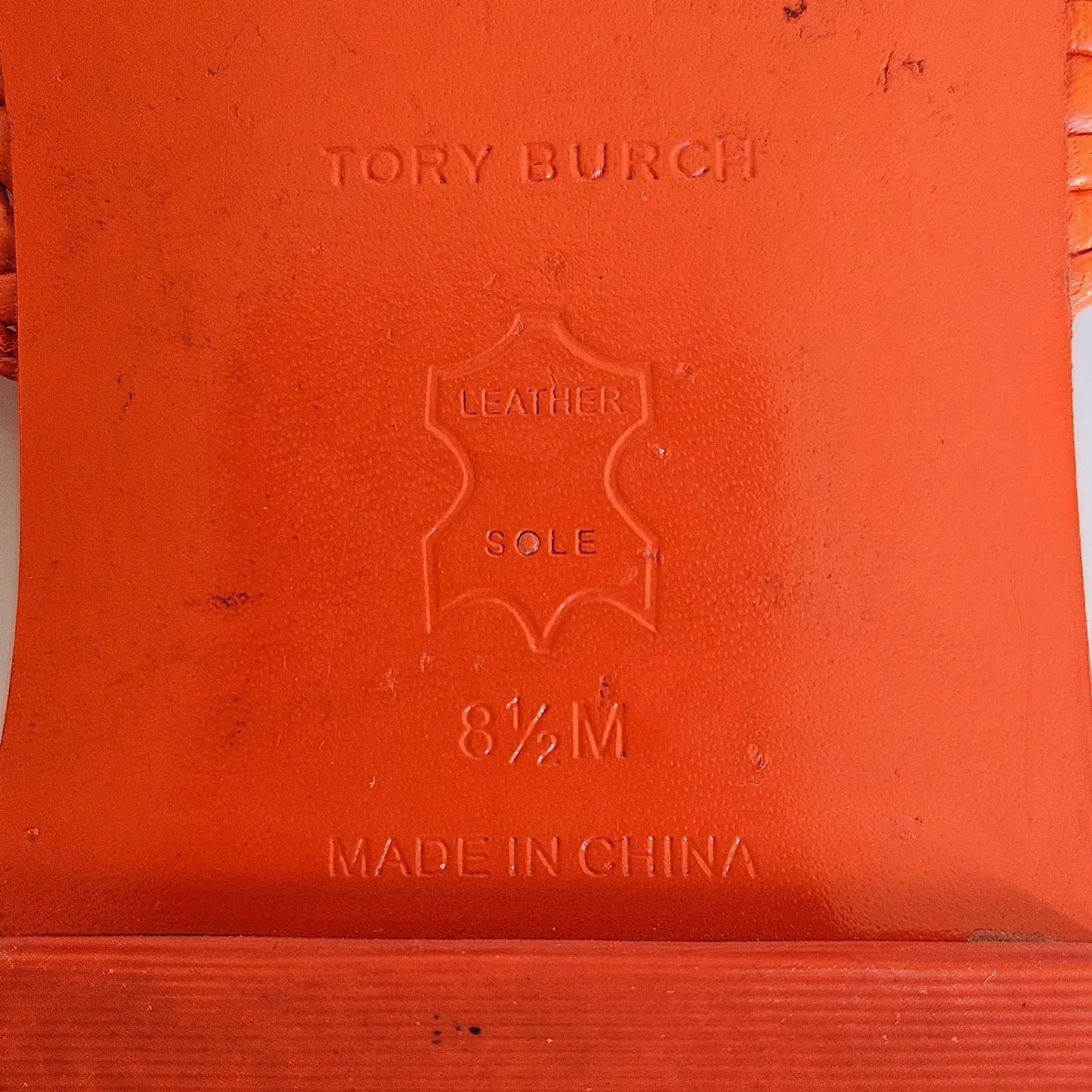 TORY BURCH Woven Flat Slide - Desert Flower Orange $298 Sz US 8.5 Preppy Summer - Image 10