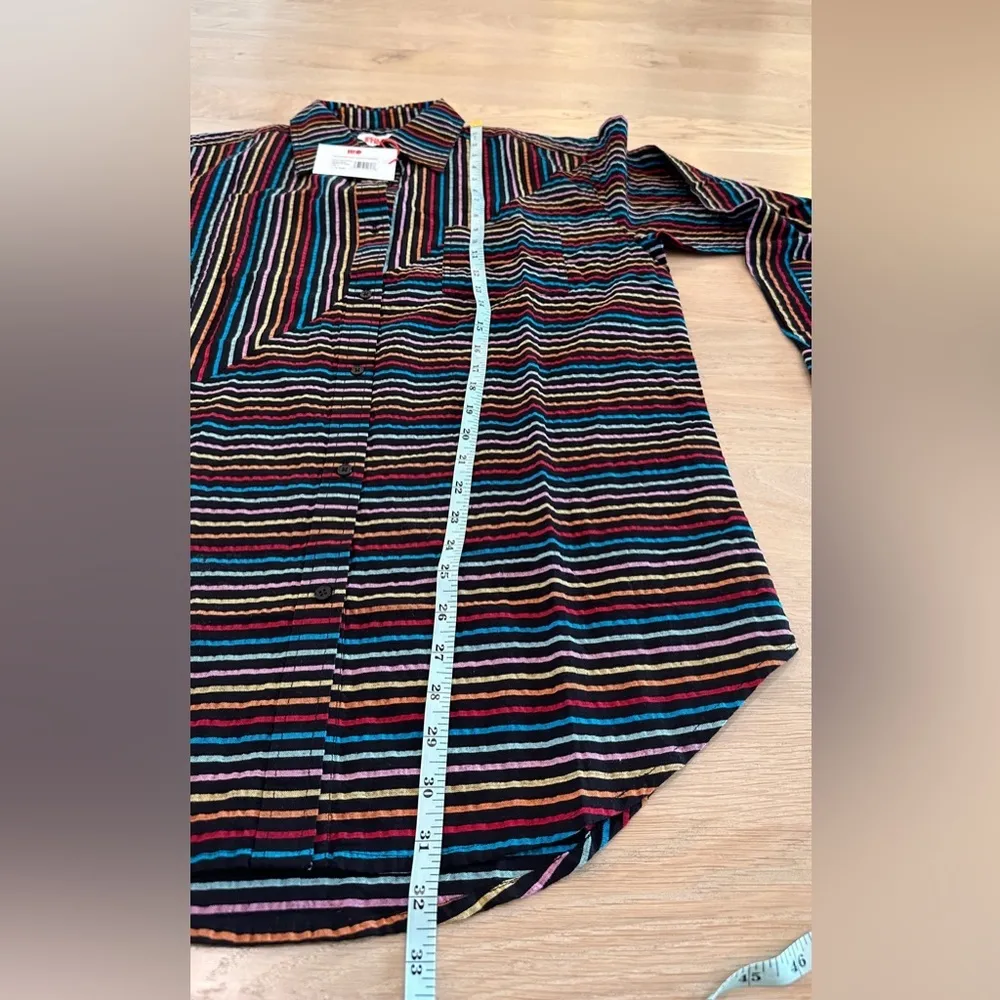 Solid & striped the Oxford tunic rainbow pinstripe blackout size small NWT - Image 7