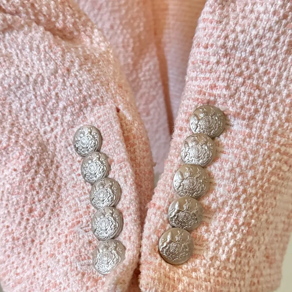 VERONICA BEARD Barton Tweed Dickey Jacket in Pink Sz 6 - Image 8