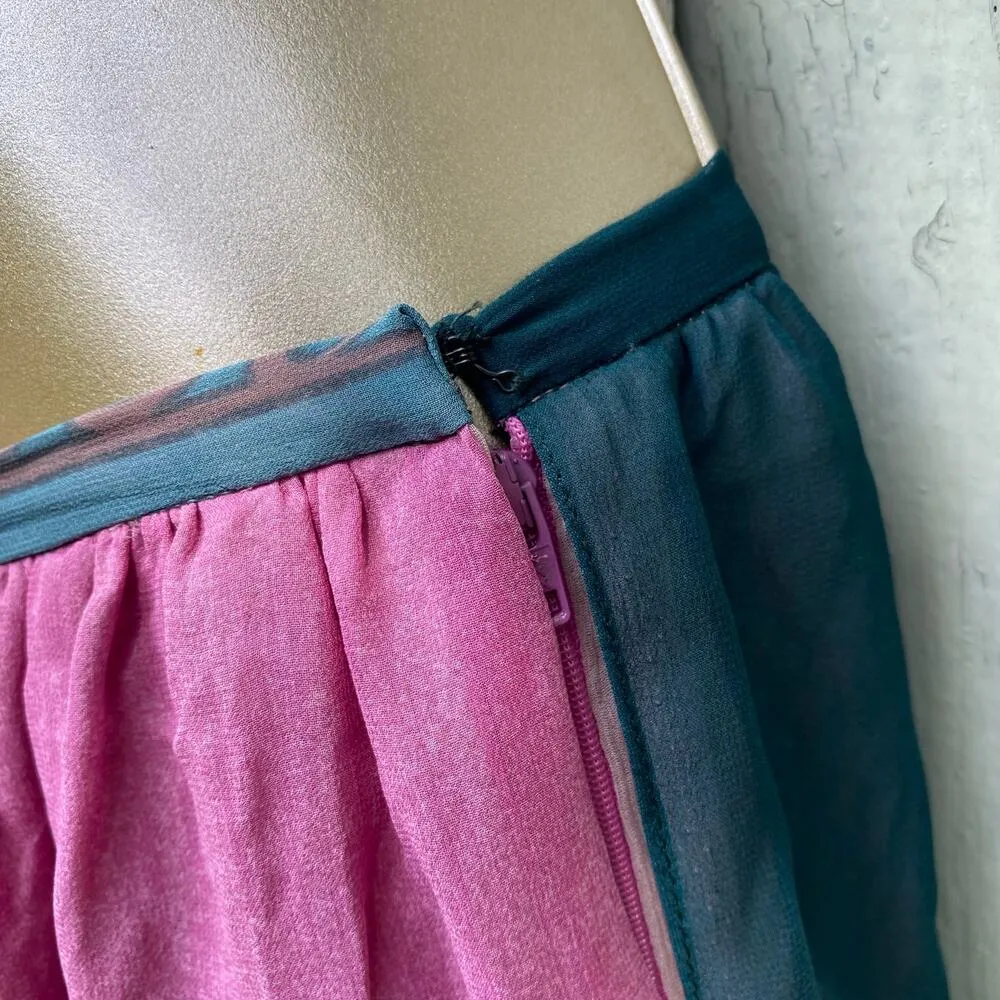 Size S//Vintage 70s Silk Scarf Skirt Judy Hornby Couture Purple - Image 3