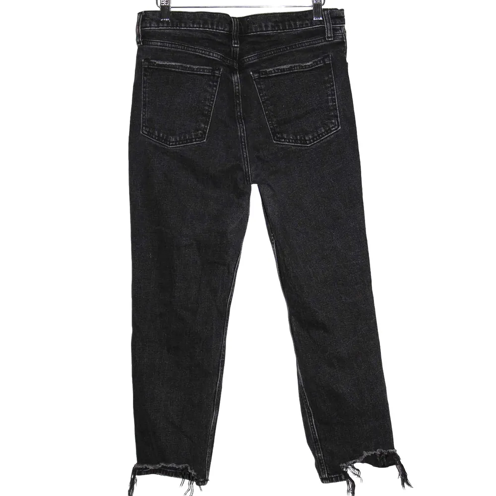 Womens Abercrombie & Fitch The Mom High Rise Black Denim Ankle Jeans Size 28 / 6 - Image 2