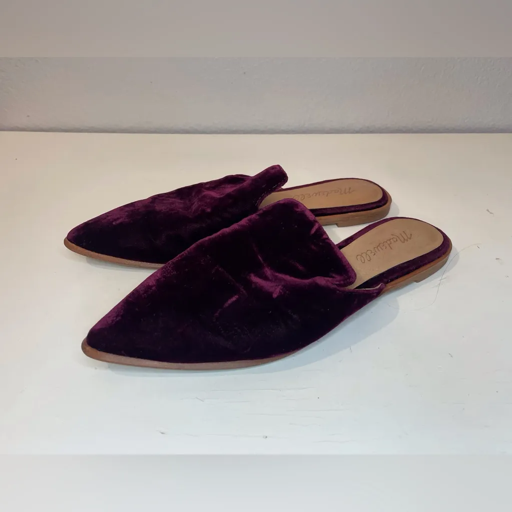 Madewell Women’s Gemma Mule Velvet Purple with Pointed Toe‎ Shoes Size 6 - Image 2