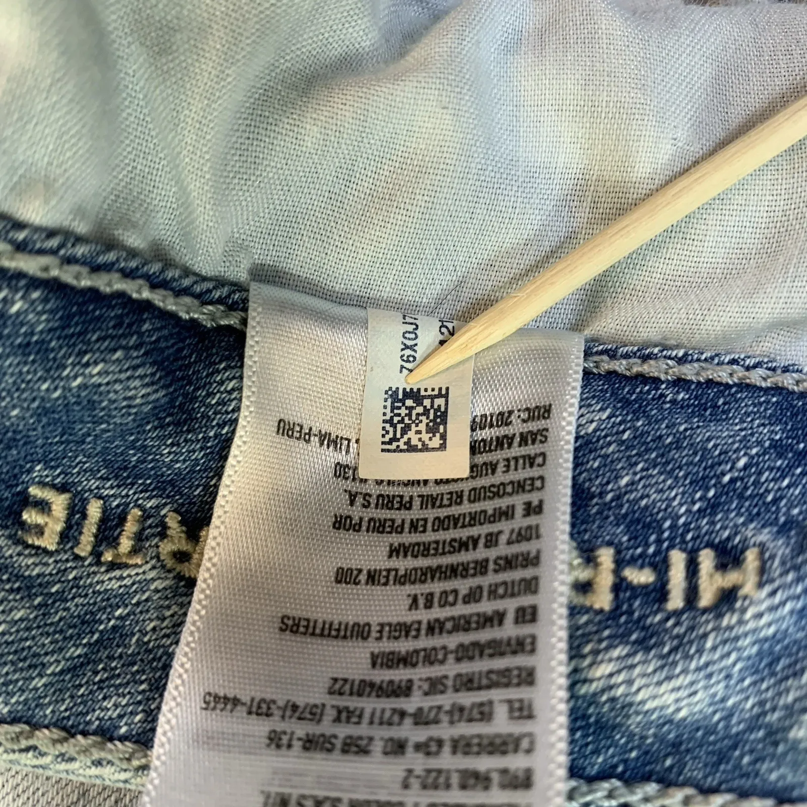 American Eagle Outfitters AE Hi Rise‎ Shortie Cutoff Jean Shorts 6 Rose Appliqué - Image 8