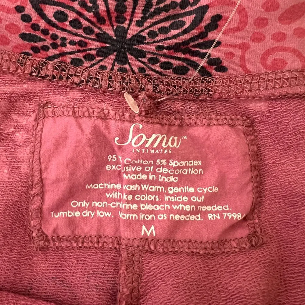 Soma Pink Floral Patterned Wide Leg Pants - Image 5