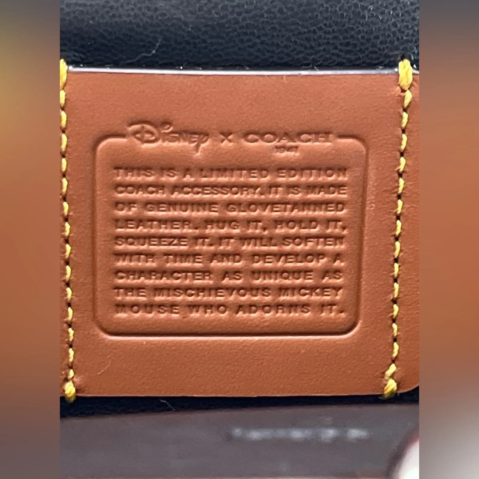 Coach x Disney Mickey Mouse Red Leather Kisslock Wristlet Limited Edition - Image 3