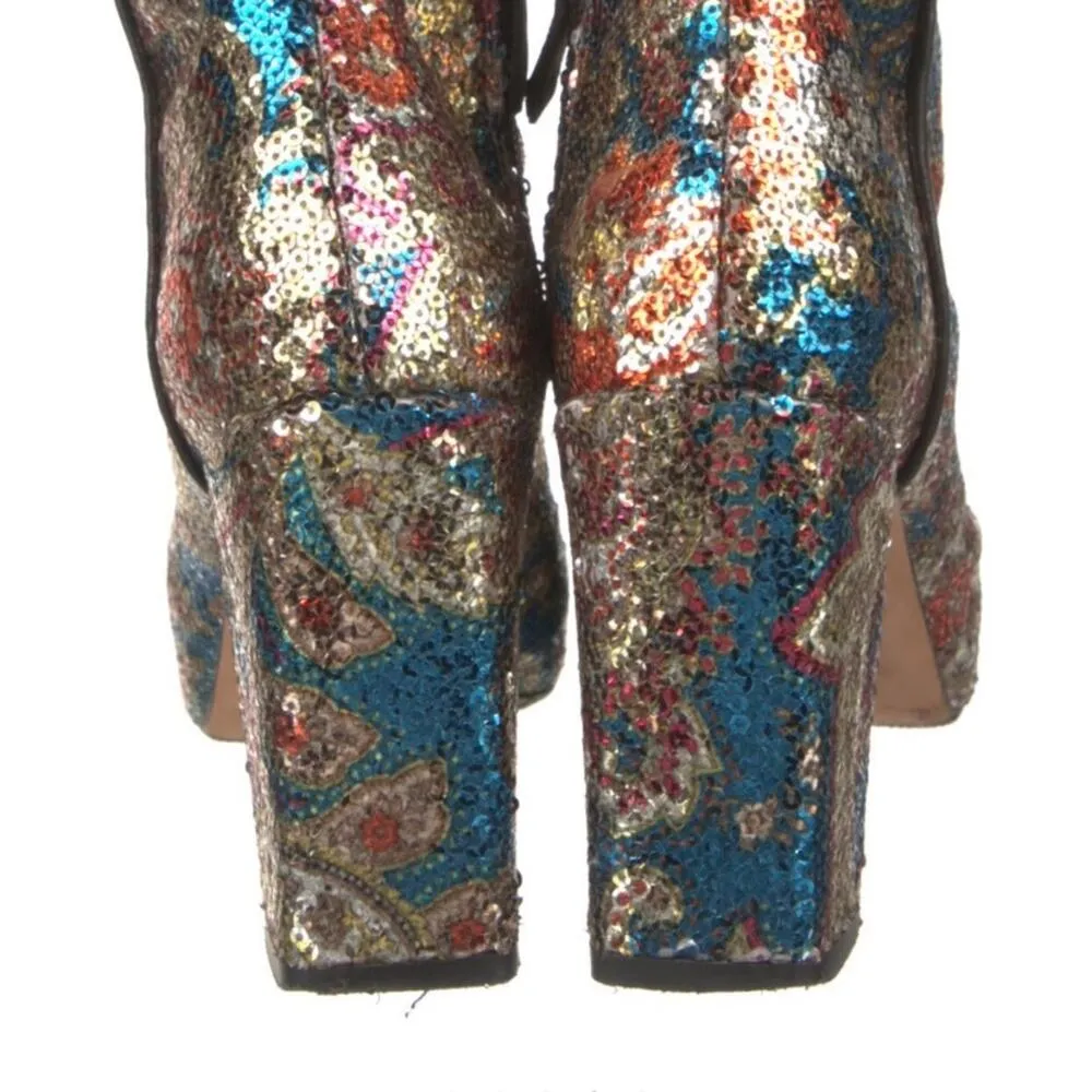 Beautiful Carven Sequin Ankle Boots sz 38 - Image 4