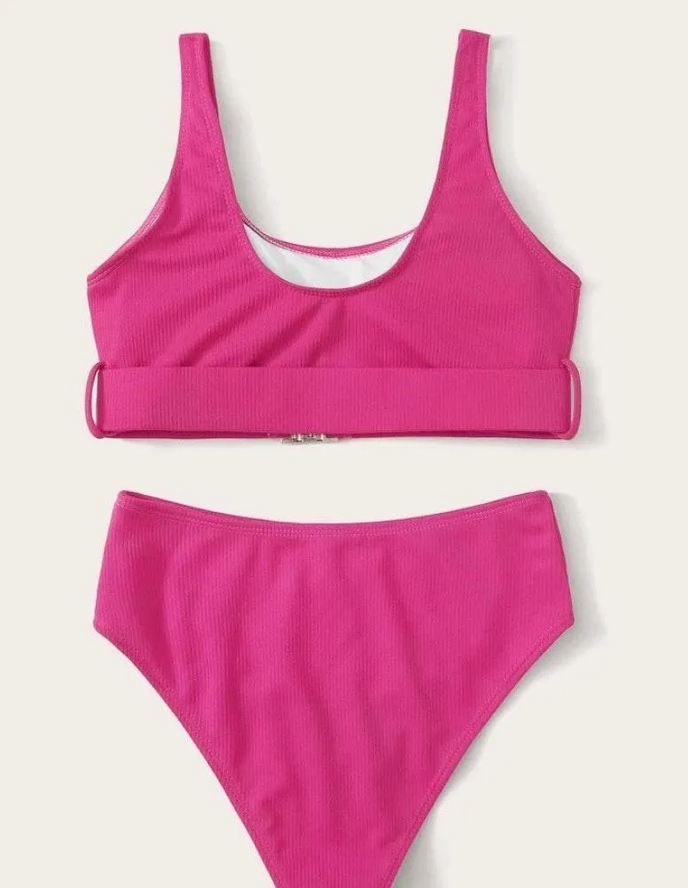 SheIn Pink High Waist Bikini - Image 3