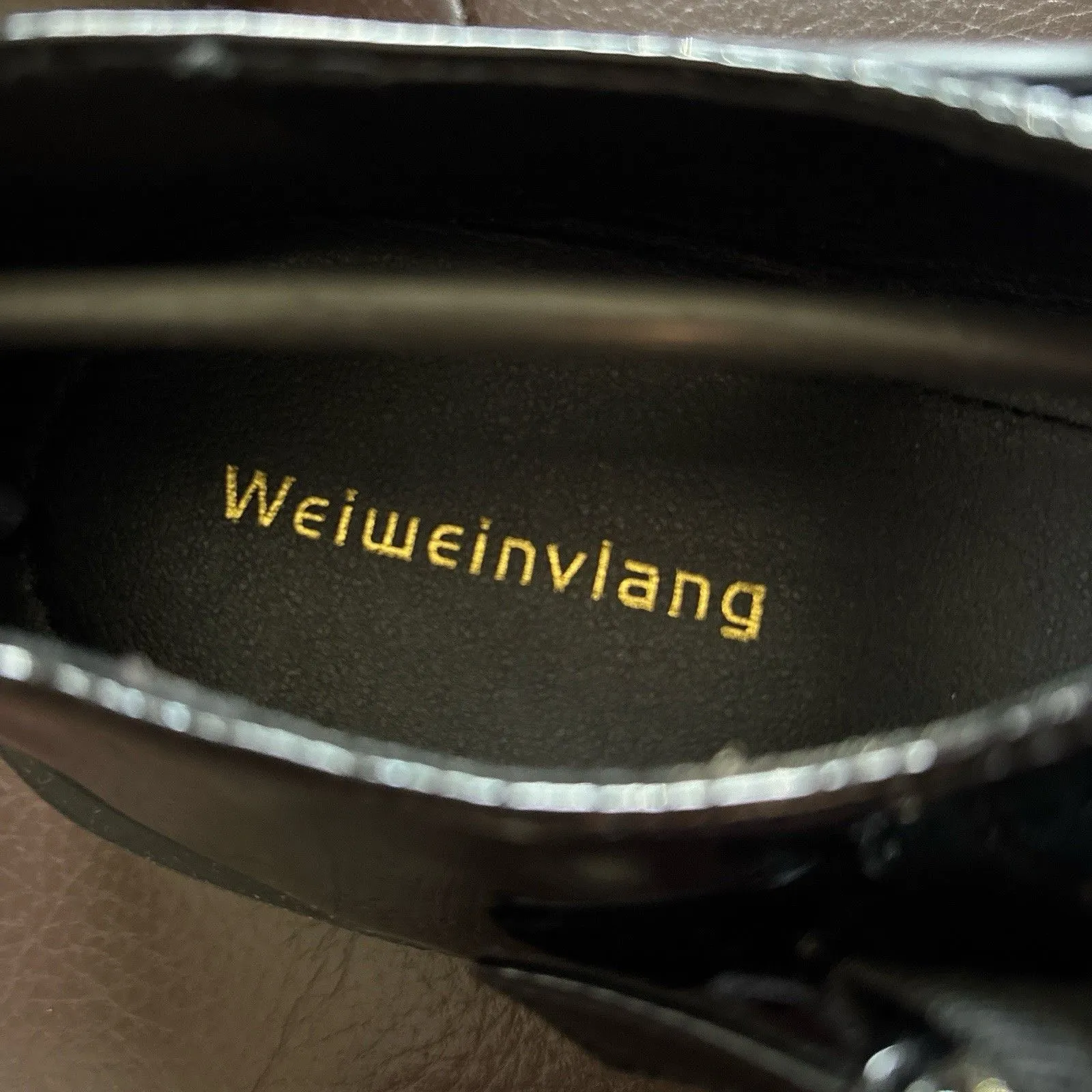 Black Flats with Glossy Finish and Strap Korean Mary Jane Size 8.5 - Image 7