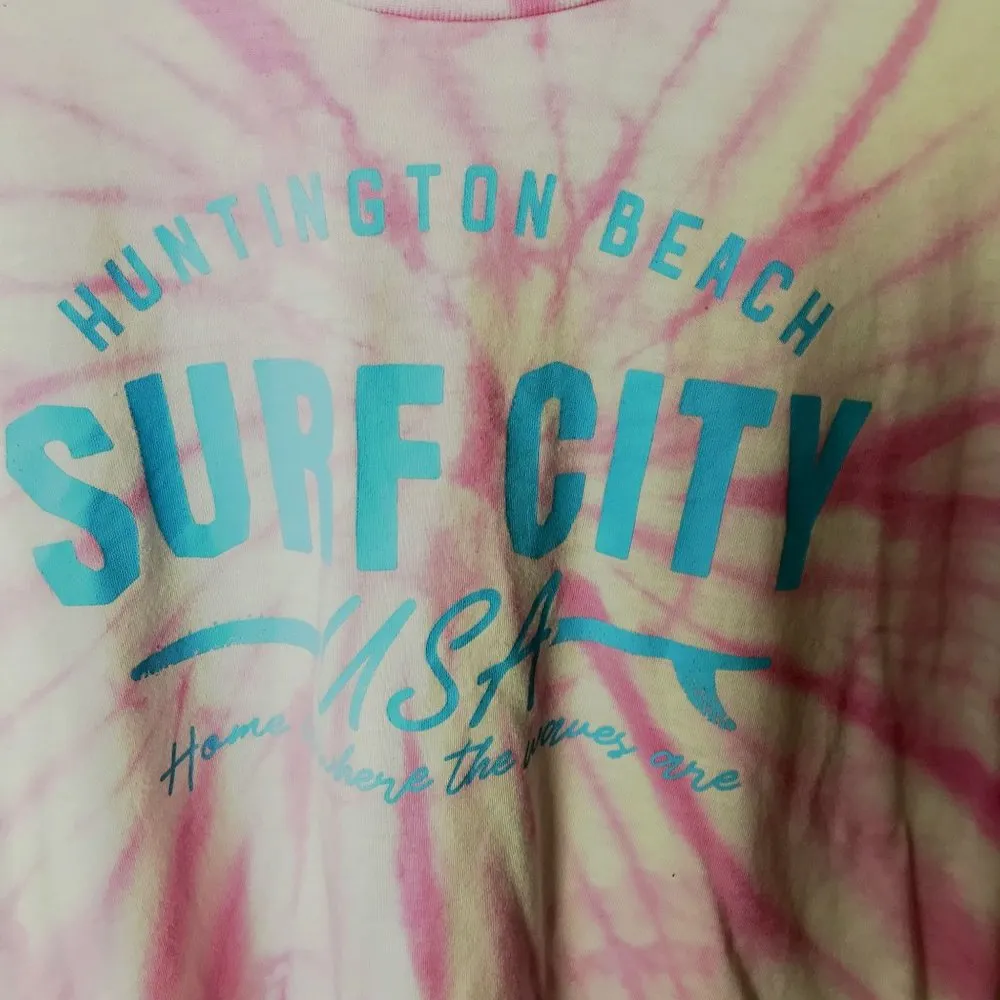 Cut & Paste Surf City Tie Dye T Shirt Crop Top Festival Tee Short Sleeve 50/50 M Size M - Image 5