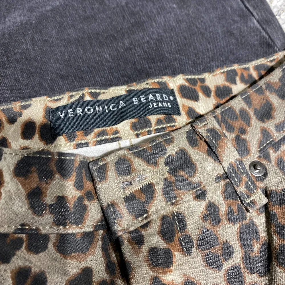 Veronica Beard  Tan Black Coated Leopard Mid Rise Brooke Skinny Jeans Size 6/28 - Image 12