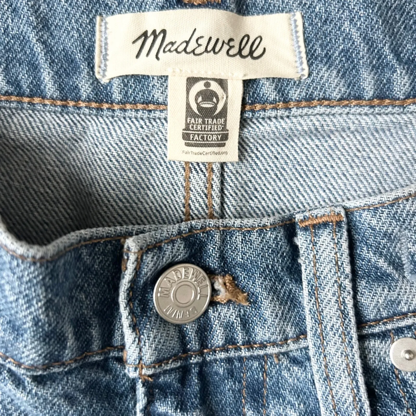 Madewell Baggy Flare Jeans in Cantwell Light Wash Denim High Rise Size 27 - Image 6