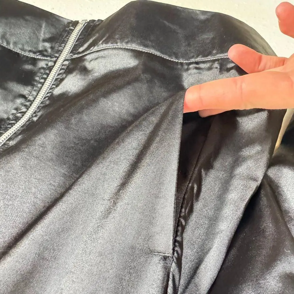 Puma  NWT Black Satin Lux T7 Full Zip Elastic Lightweight Jacket Pockets Size S - Image 7