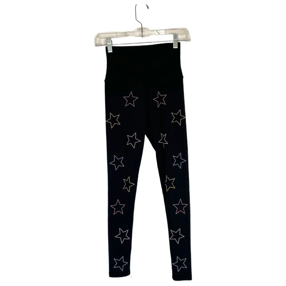 BEACH RIOT x Soul Cycle Multi Colored Star Embellished Black Leggings Size Small - Image 3