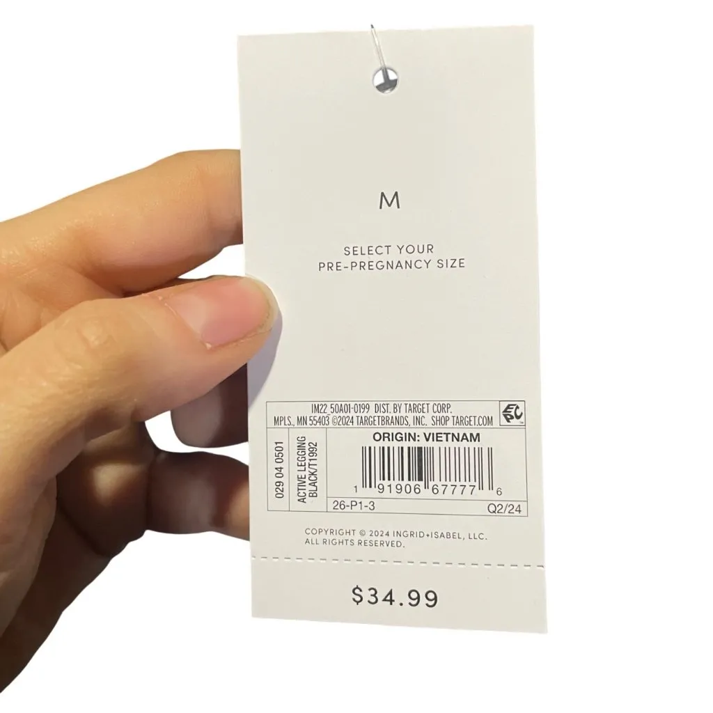 Ingrid & Isabel Maternity Crossover Panel Black Leggings Medium Comfort Fit Size undefined - Image 3