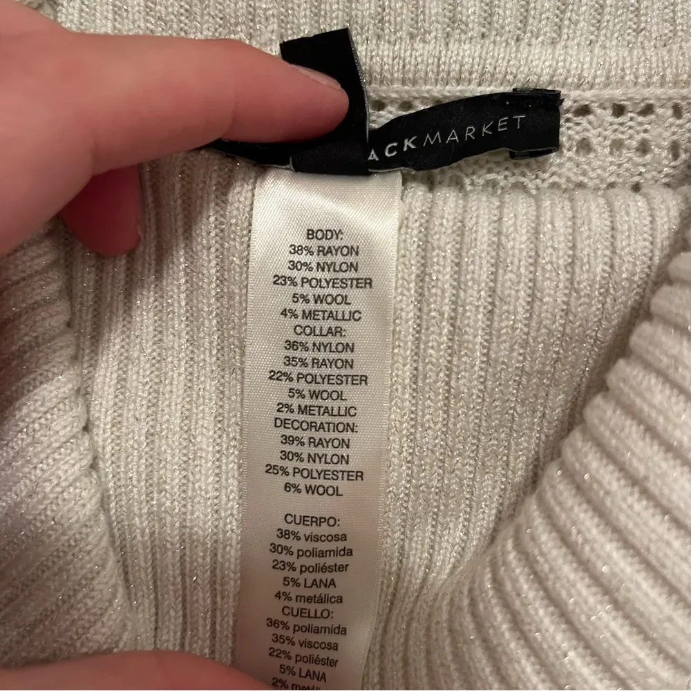 White House Black Market Cowl Neck Sweater Poncho Large - Image 9