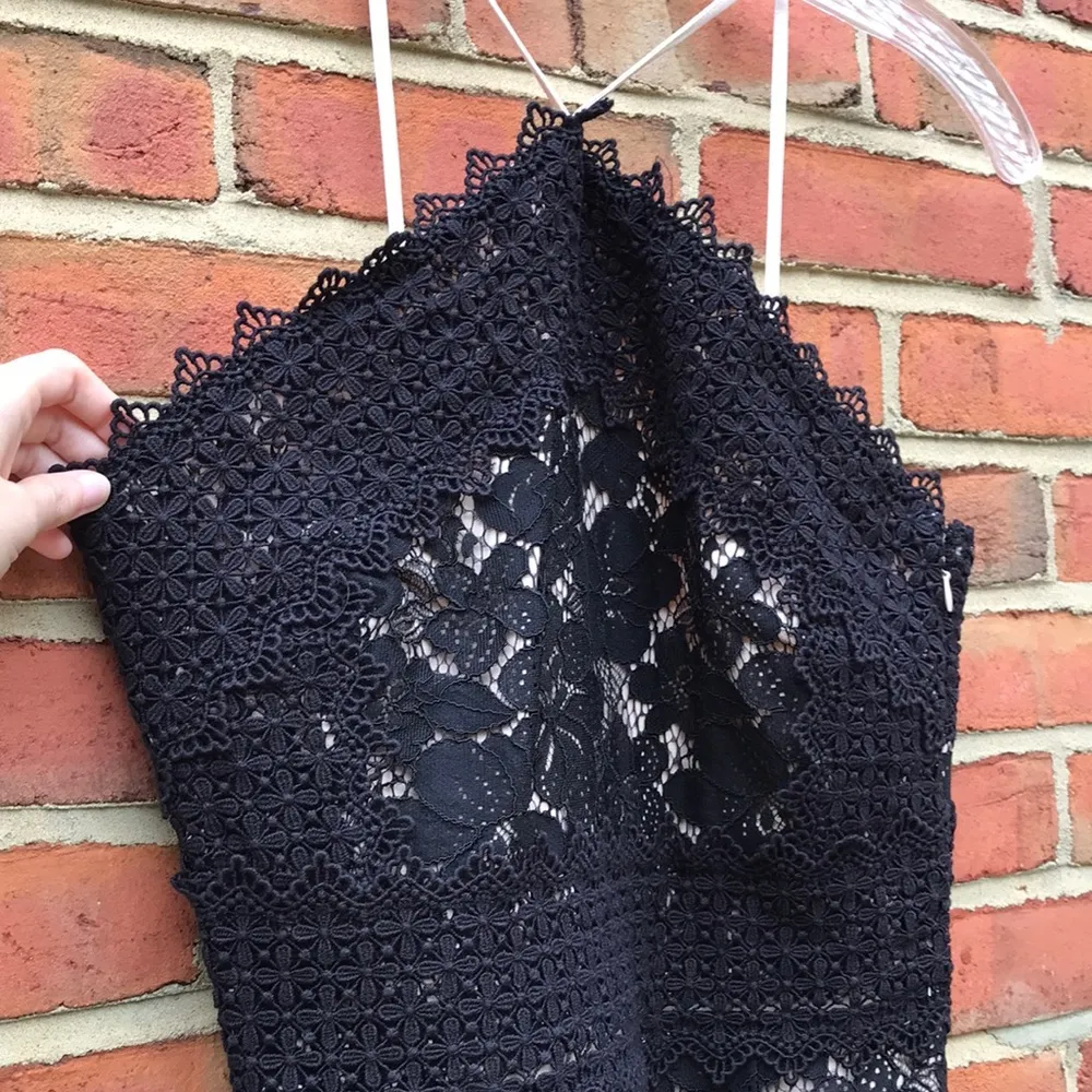 Black Lace  Halter Neck Tabitha Cocktail Dress / Maxi-Length Gown - Image 5