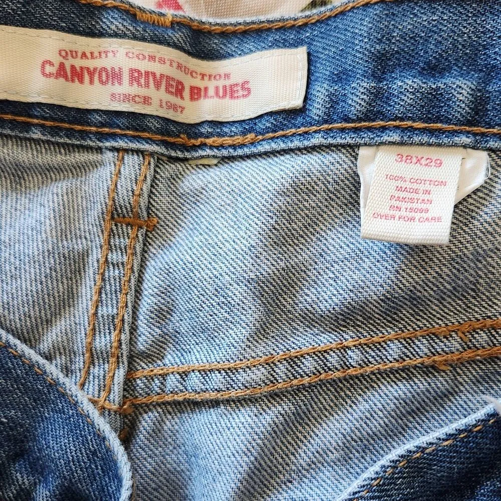 Canyon River Blues Cotton Straight Leg Mom Jeans Relaxed Fit Blue Size 38x29 - Image 6