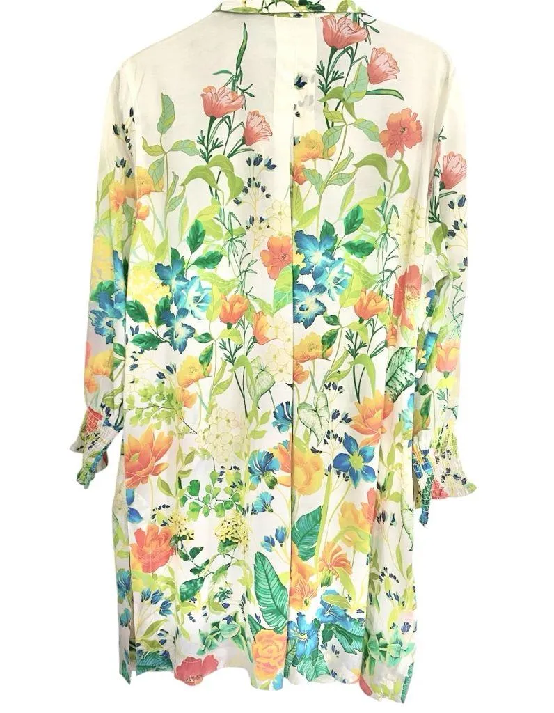 John Mark Floral Satin Dress Shirt/ Tunic Long Sleeve Size L NWT Green Size L - Image 5