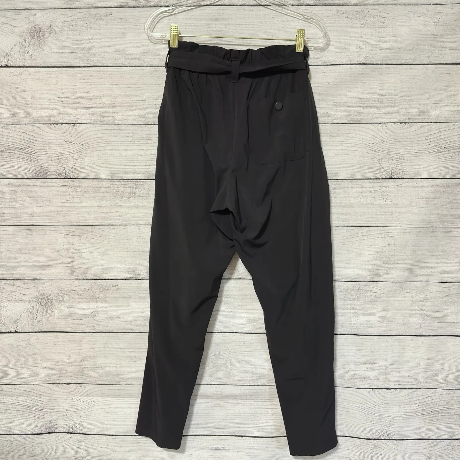 Athleta Women's Skyline Black Pant High-Rise Belted Size 8 Stretchy Business - Image 6