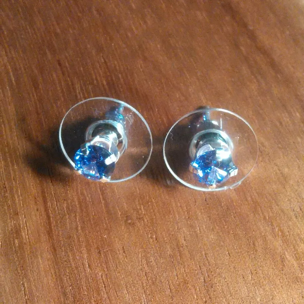 Purple Simulated Diamond Sterling Silver Stud Earrings - Image 2