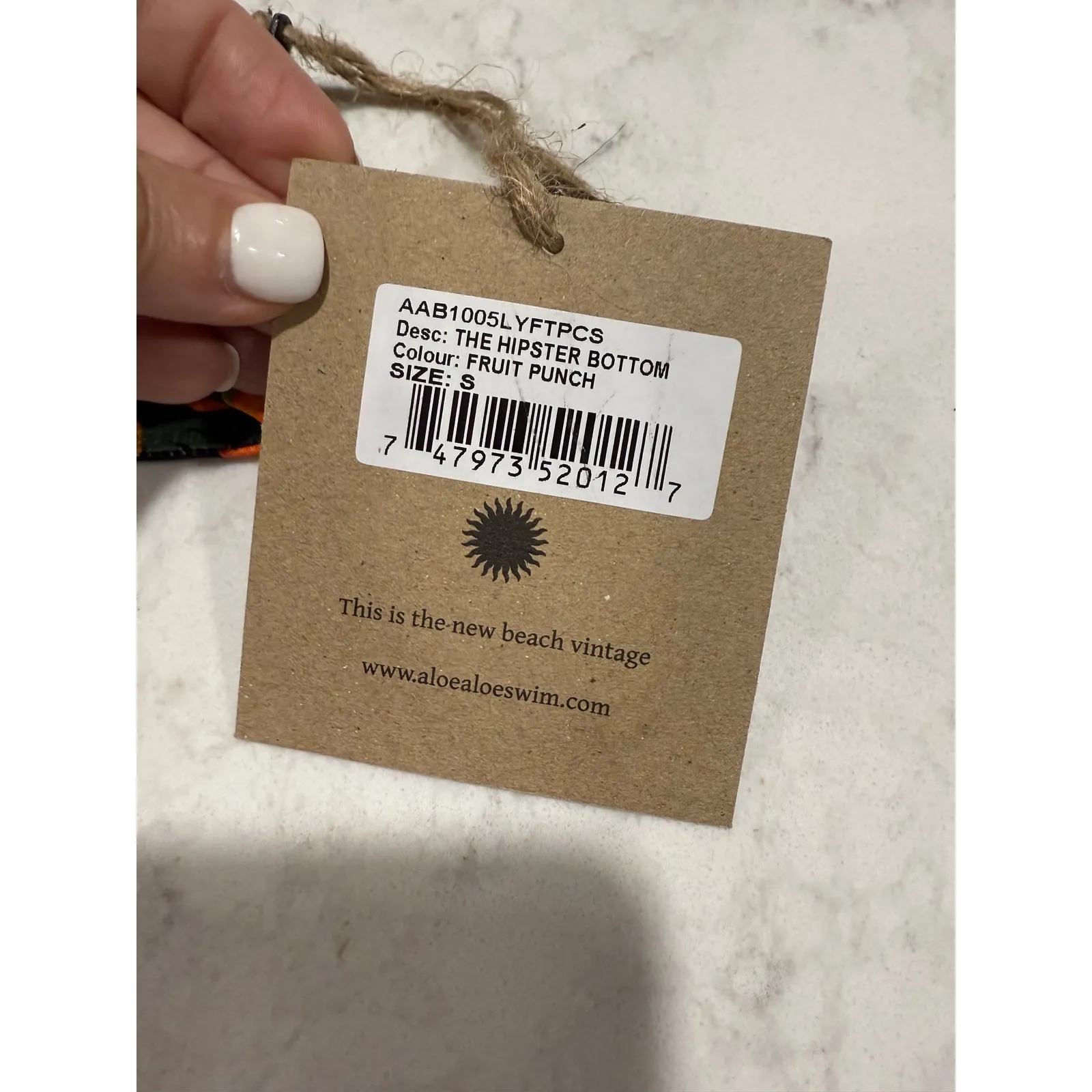 NWT Aloe Aloe Fruit‎ Punch Bikini Set Sz Small Hipster Keyhole Black - Image 4
