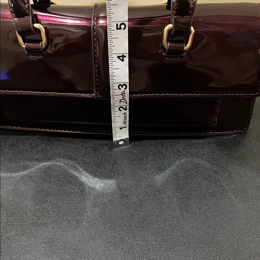 ALDO | Wine Patent Faux Leather Satchel w/ Matching Crossbody Strap - Image 10