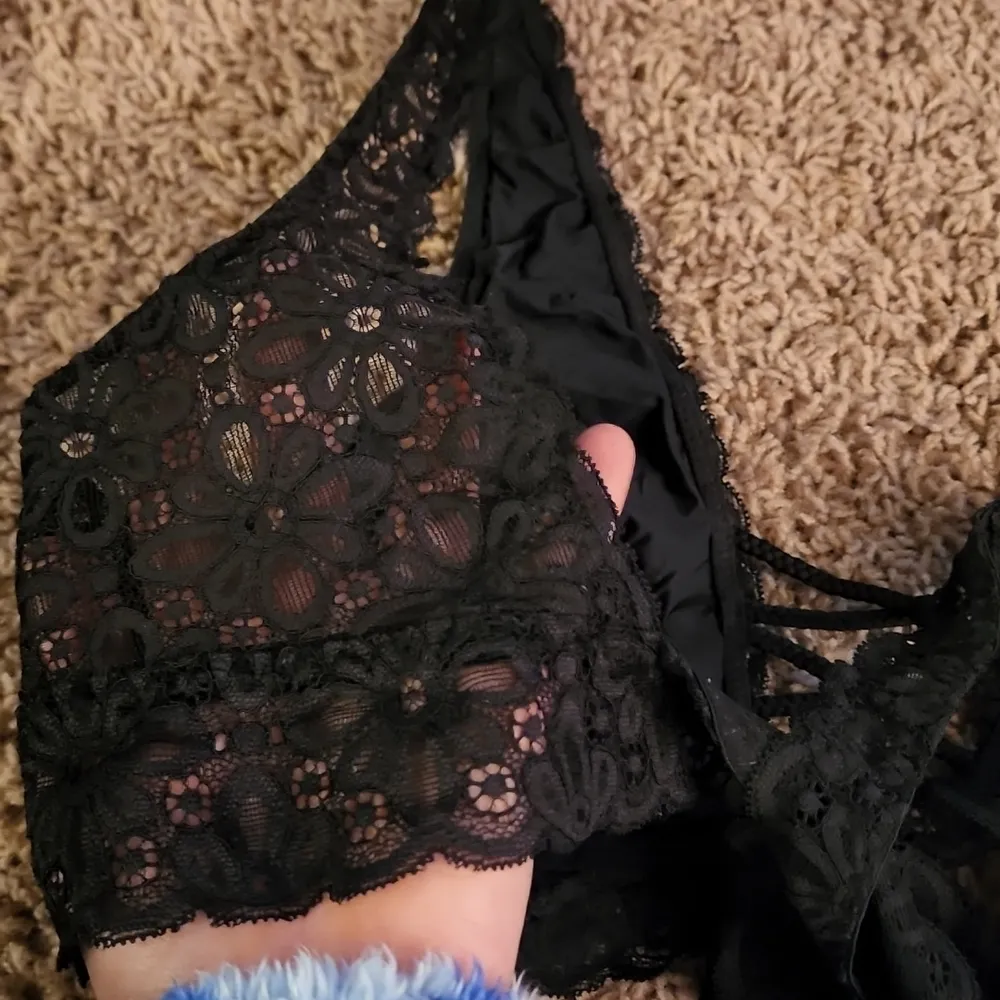 Victoria Secret lace bralette black strappy front medium - Image 5
