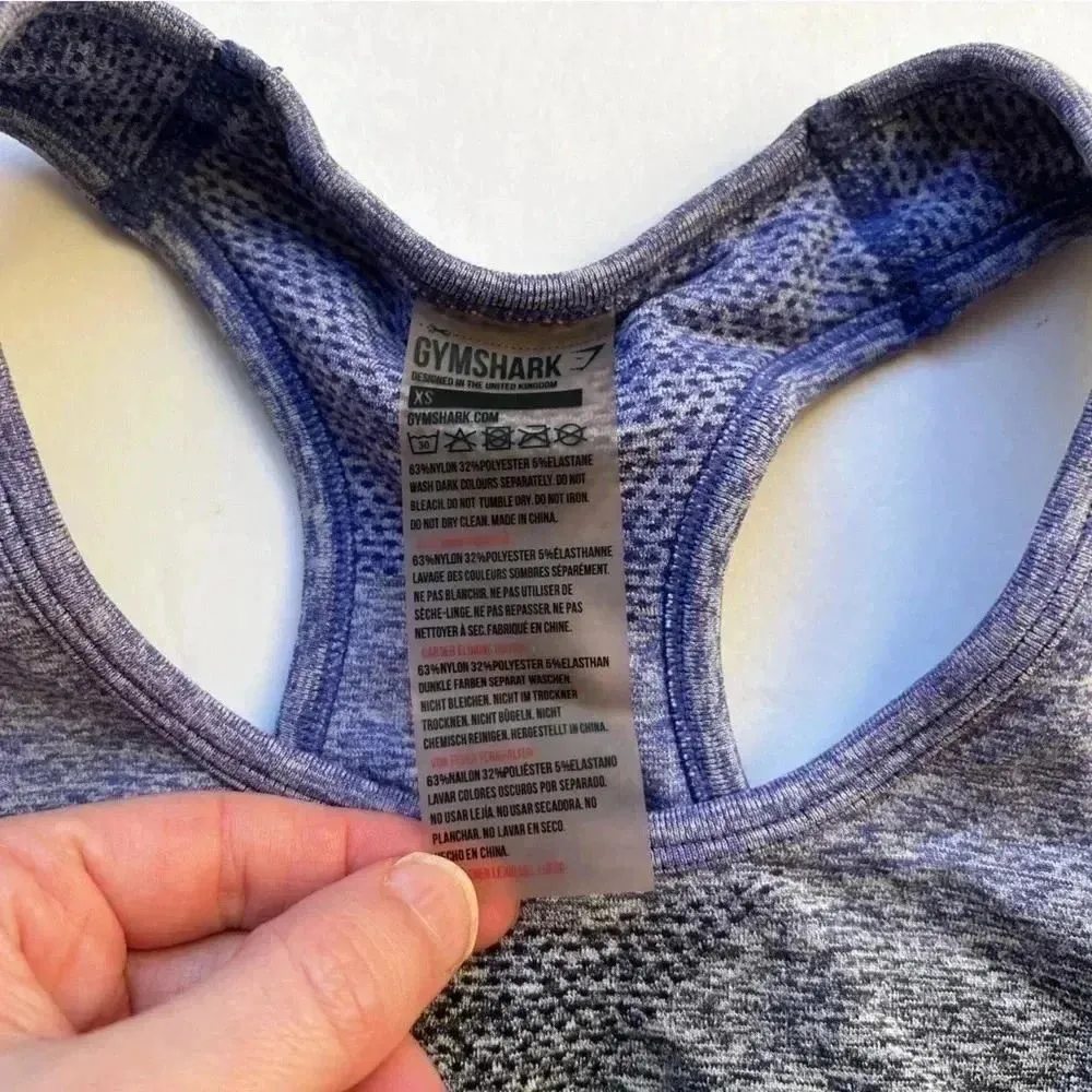 Gymshark Ombré Sports Bra Indigo Purple Grey Size X-Small - Image 2