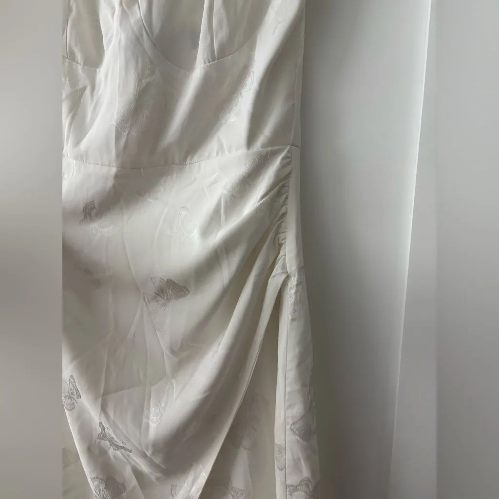 Lulu’s Wishing on Love White Satin Butterfly Jacquard Tie - Image 5