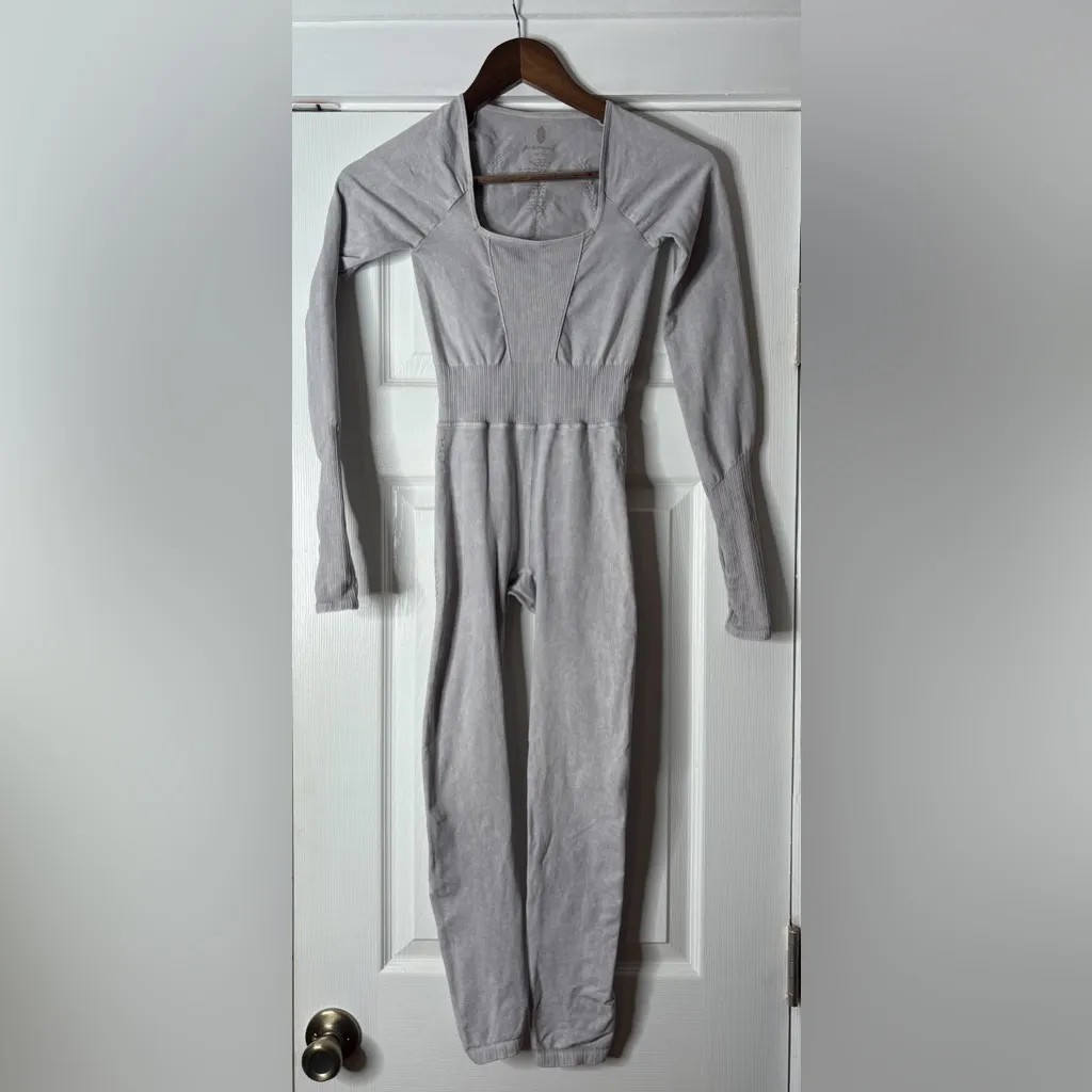 Free People Movement Good Karma Onsie Size XS/S Light Gray‎ DUC - Image 3