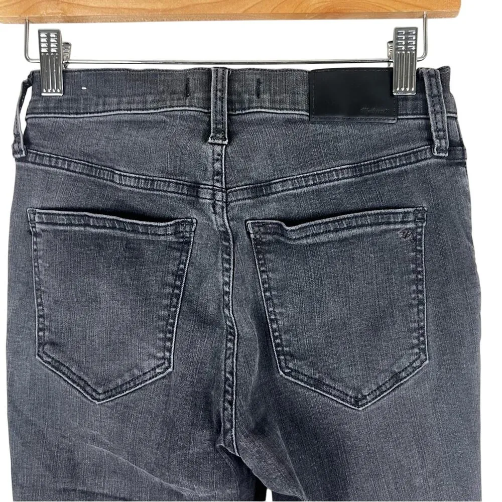 Madewell 9” Mid Rise Raw Hem Skinny Jeans Black Sea Womens 26P Distressed Grunge - Image 7