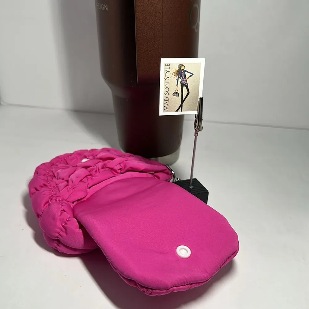 Mini Quilted Puffer Pouch #1041 Pink - Image 3