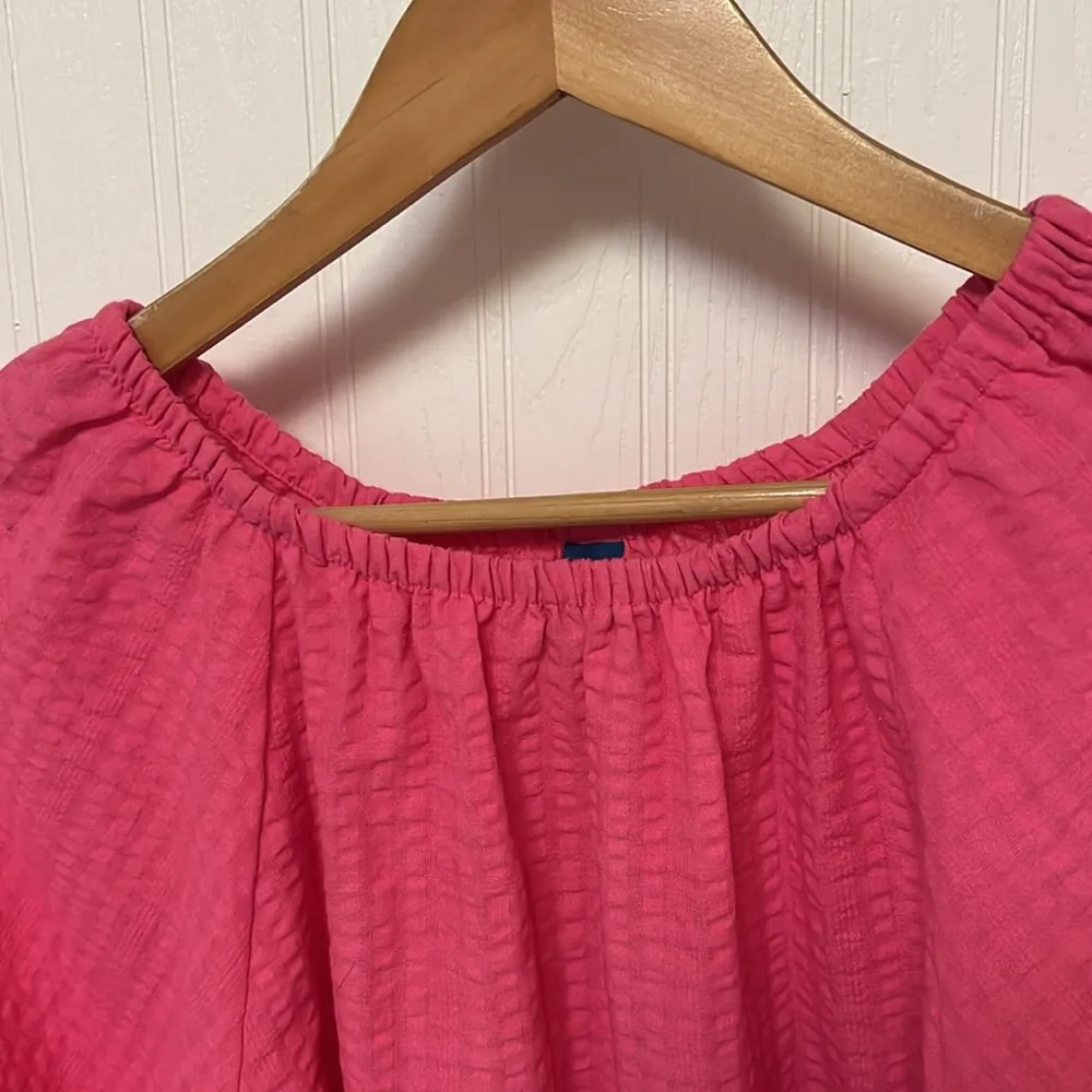 Pink Blouse with Puffy short sleeves - Image 3