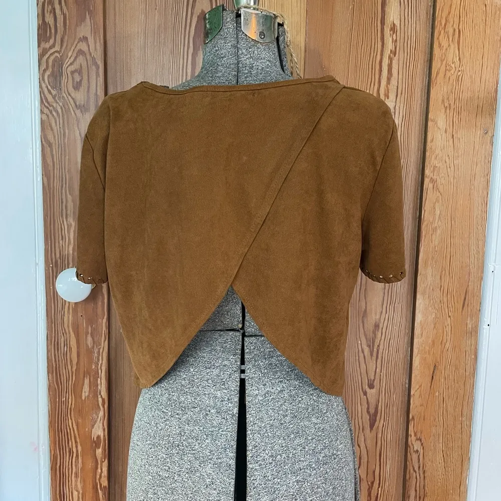 Open Back YA Los Angeles Faux Suede Crop - Size Medium - Image 10