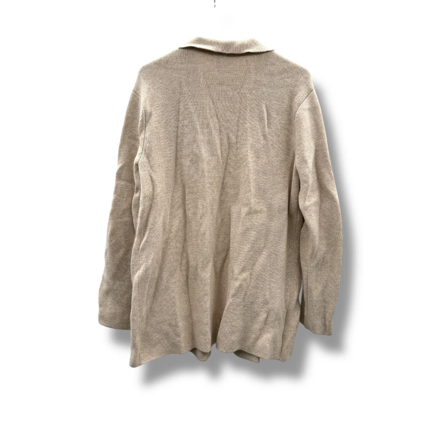 Talbots  Wool‎ Blend Blazer Women's Medium Beige Knit Office Casual Layered - Image 2