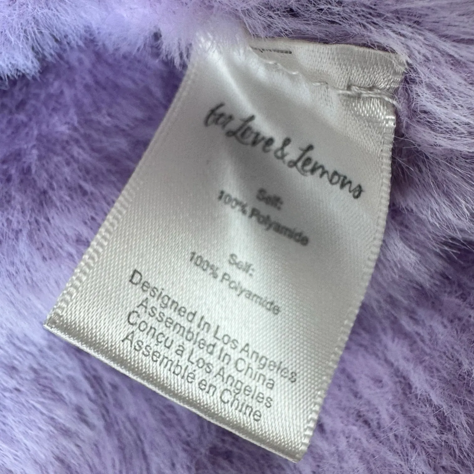 For Love and Lemons Devon Cropped Cardigan Sweater Purple Faux Mohair‎ Size XL - Image 5