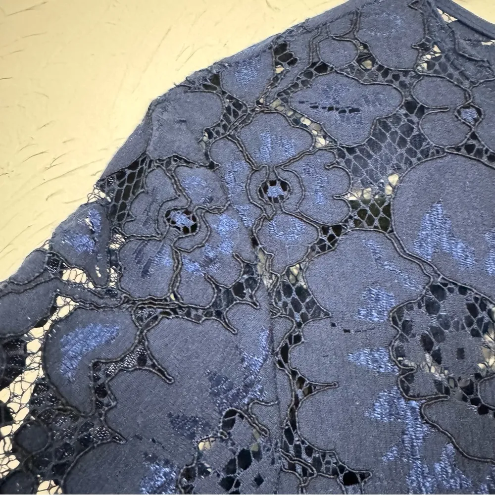 NSR Revolve Blue Lace Midi Sheath Dress Womens M Formal Preppy Date Night Classy - Image 5