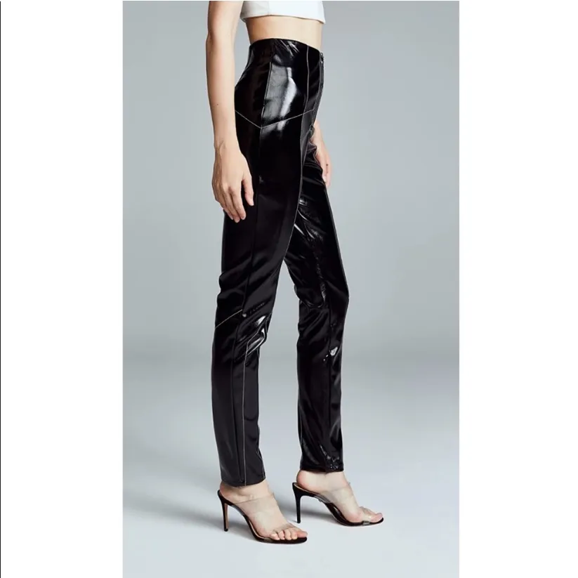 I.Am.Gia, Winona Black Patent Vegan‎ Leather Hi Rise Pants, Size Small - Image 14