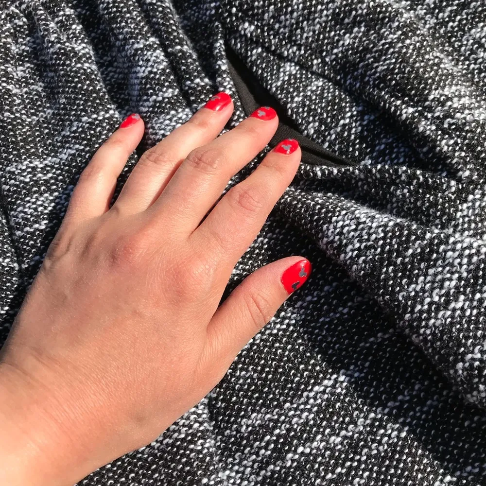 Free People Holly Go Lightly mini skirt S pockets knit Black & white marbled - Image 2