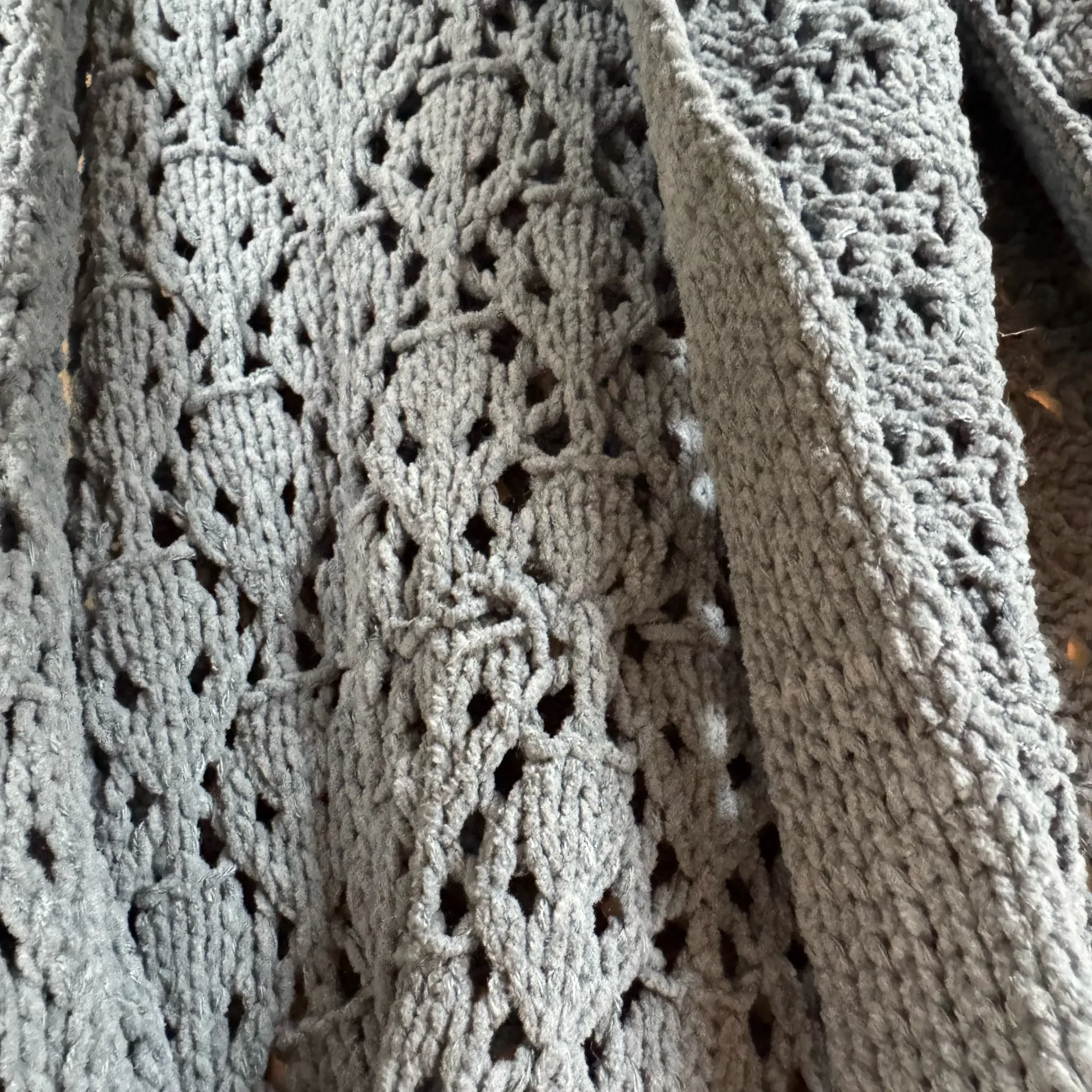 DR2 by Daniel Rainn Chenille Open Knit Cardigan Size XS Indian Sea - Image 5