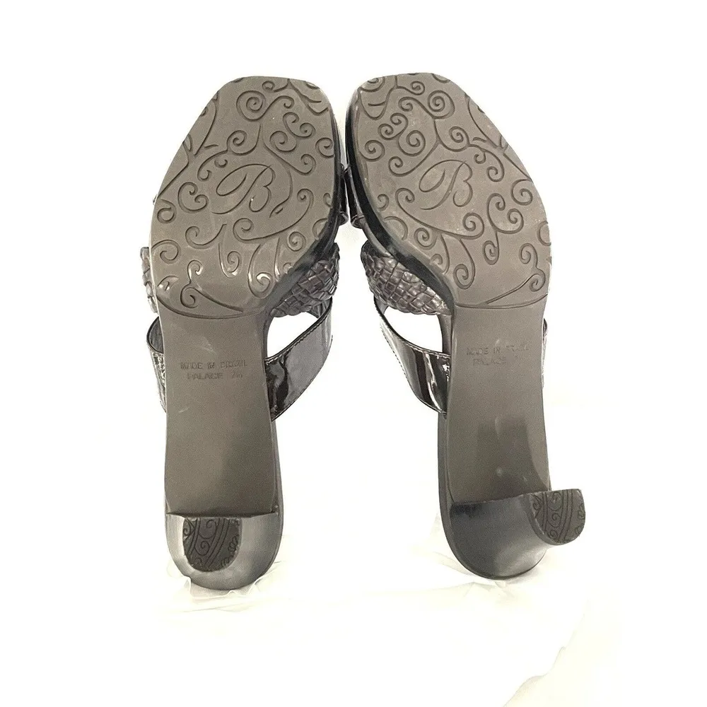 Brighton Palace Women's Size 7 M Brown Patent Leather 3 Strap Open Toe Heel Shoe - Image 7