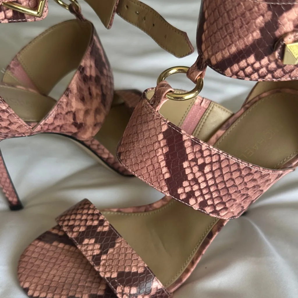 Michael Kors Pink Snake Print Heels - Image 10