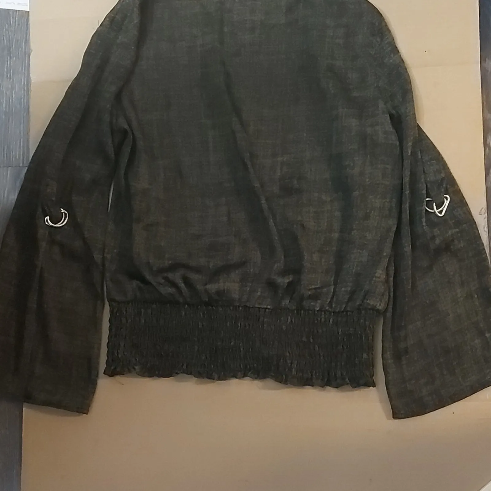 MICHAEL Michael Kors Women Green Long Sleeve Blouse S Office Siren Corporate - Image 8